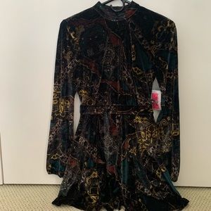 NTW Free People Velvet Romper